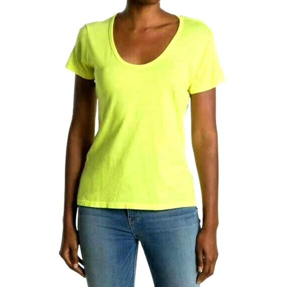 Sundry Women Lemon Yellow Cotton Modal Tee T-Shirt NR-02-K14 USA Made Size 1